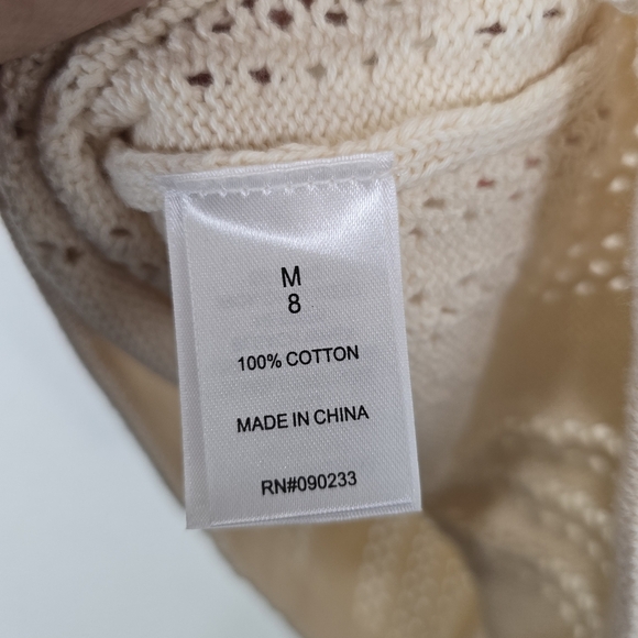 NWT Pacsun Kids' Finn Open Stitch Polo Sweater Size‎ 8 M 100% Cotton Off-white - Picture 8 of 8